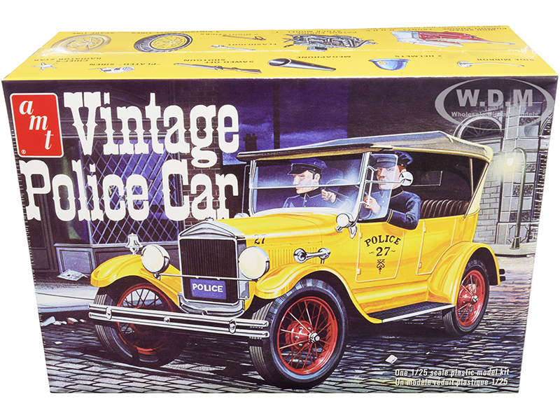 Skill 2 Model Kit 1927 Ford T Vintage Police Car 1/25 Scale Model by AMT