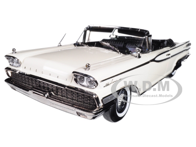 Image of 1959 Mercury Park Lane Open Convertible Marble White Platinum Edition 1/18 Diecast Model Car by Sunstar