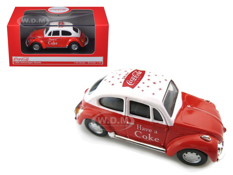 1966 Volkswagen Beetle Coca Cola Red 1/43 Diecast Car Model By Motorcity Classics