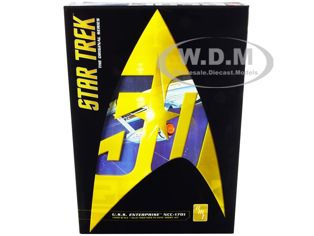 Skill 2 Model Kit U.S.S. Enterprise NCC-1701 Refit Starship Star Trek The Original Series 50th Anniversary Edition 1/650 Scale Model by AMT