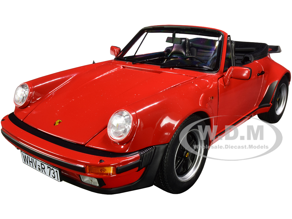 Image of 1987 Porsche 911 Turbo Cabriolet Red 1/18 Diecast Model Car by Norev
