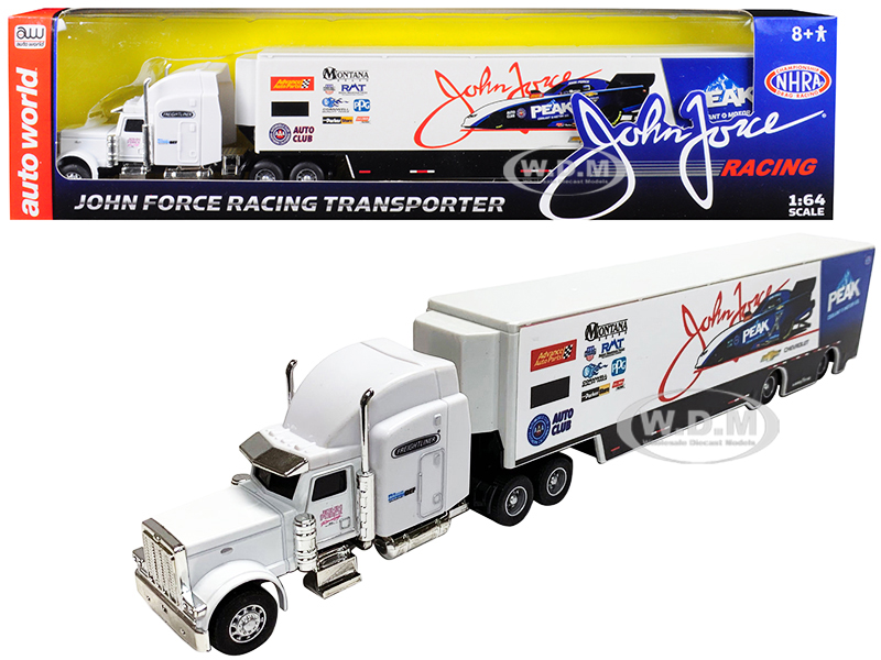 Image of 2019 Freightliner "John Force Racing" Transporter 1/64 Diecast Model by Autoworld