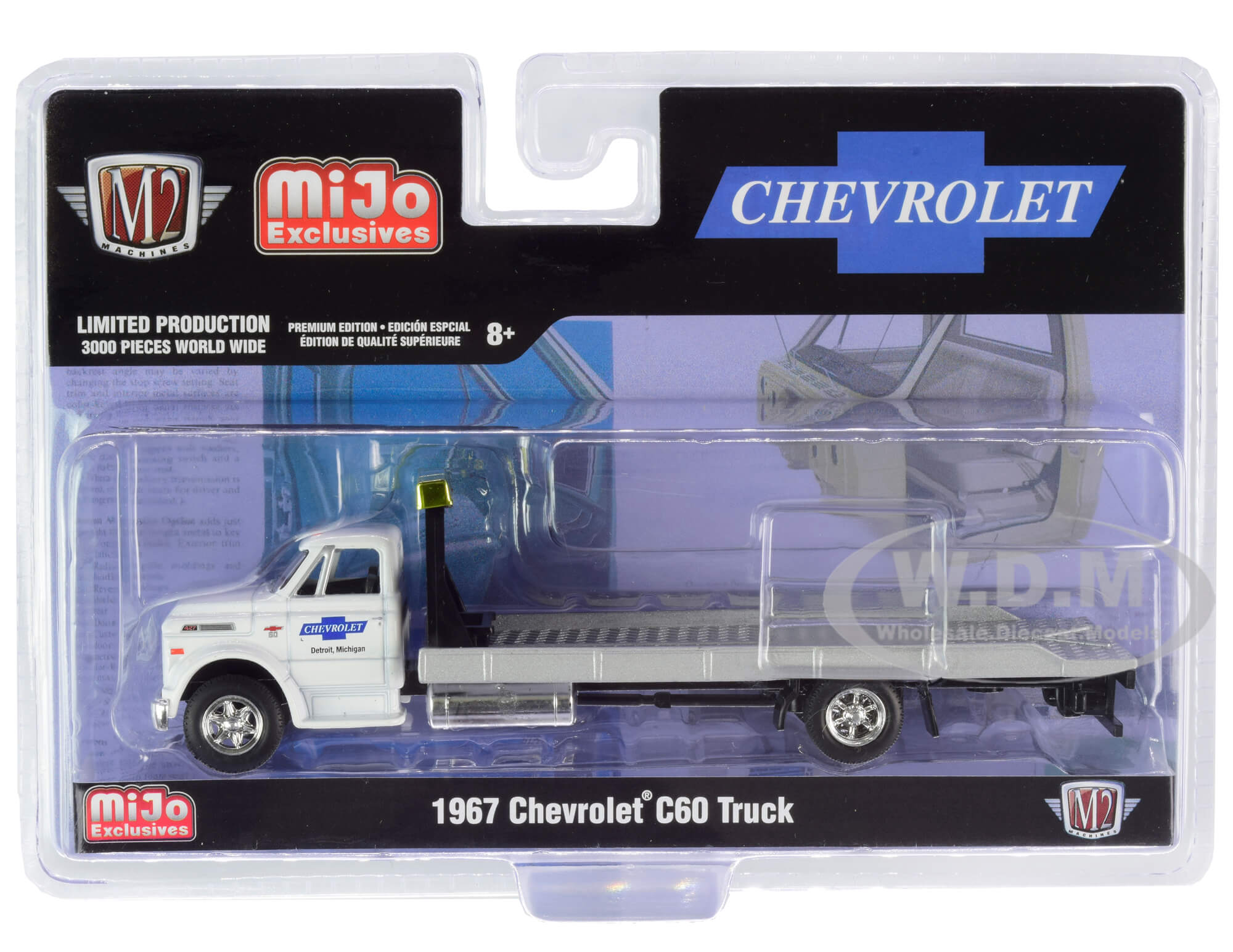 1967 Chevrolet C60 Flatbed Truck White "chevrolet" (detroit Michigan) Limited Edition To 3000 Pieces Worldwide 1/64 Diecast Model By M2 Machines