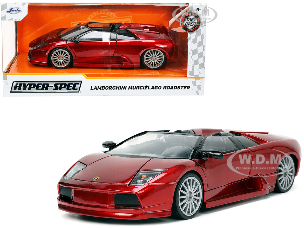 Lamborghini Murcielago Roadster Red Metallic Hyper-Spec Series 1/24 Diecast Model Car by Jada