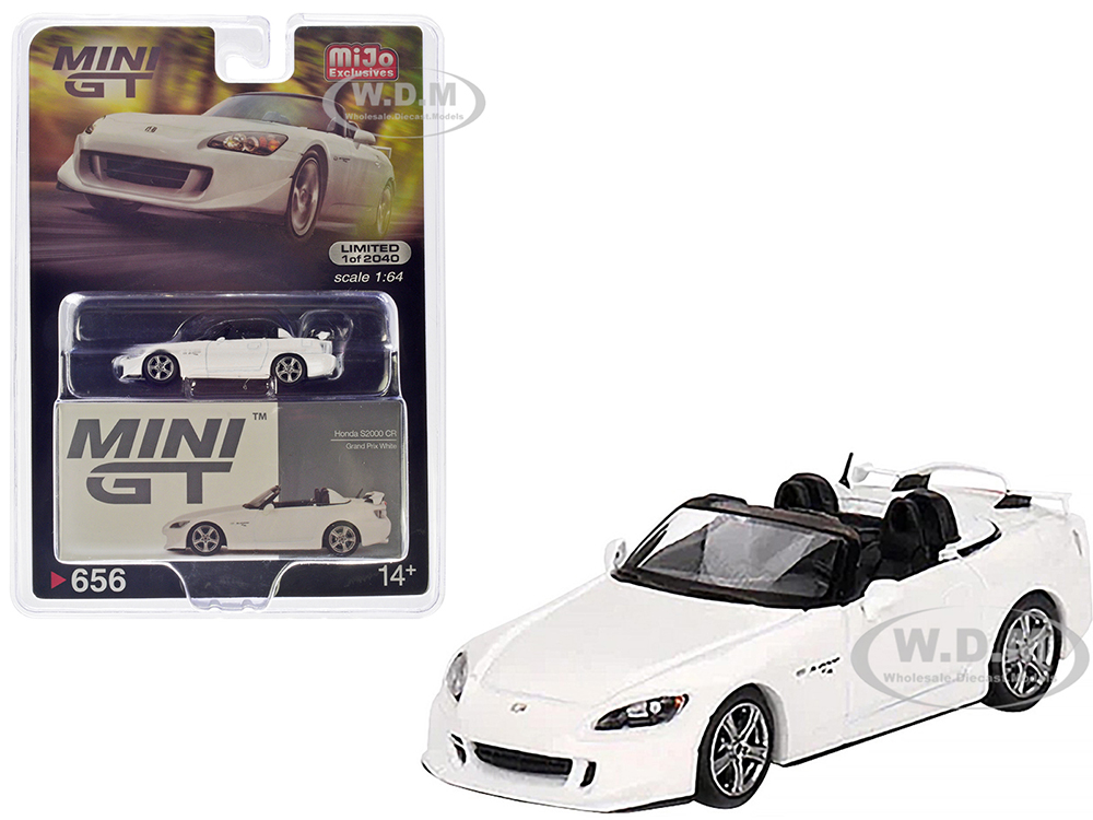 Honda S2000 (AP2) CR Convertible Grand Prix White Limited Edition to 2040 pieces Worldwide 1/64 Diecast Model Car by Mini GT