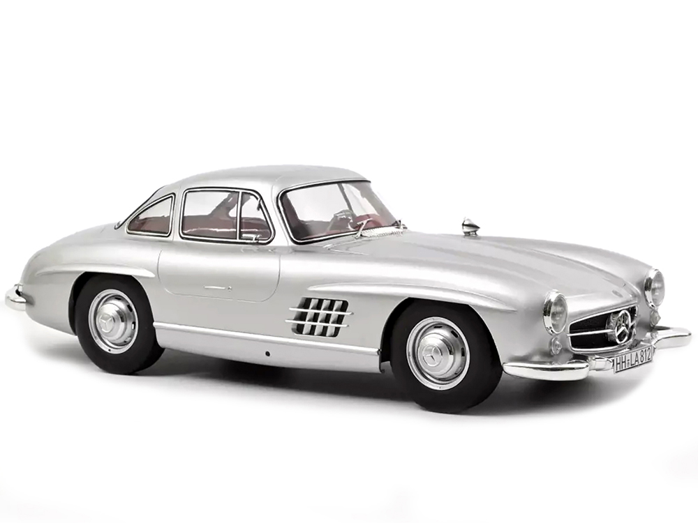 1954 Mercedes-Benz 300 SL Silver Metallic with Red Interior 1/12 Diecast Model Car by Norev
