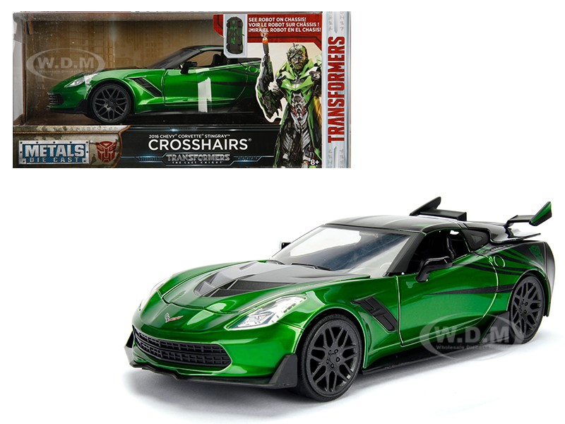 2016 Chevrolet Corvette Crosshairs Green From Transformers 5 Movie 1/24 Diecast Model Car by Jada Metals