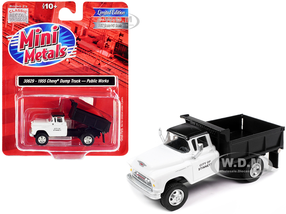 1955 Chevrolet Dump Truck White with Black Top 