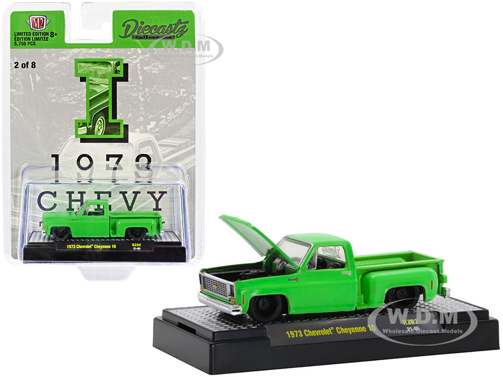 1973 Chevrolet Cheyenne 10 Pickup Truck "I" Bright Green "Diecastz Collectors" "Riverside Show Exclusives" Limited Edition to 5750 pieces Worldwide 1
