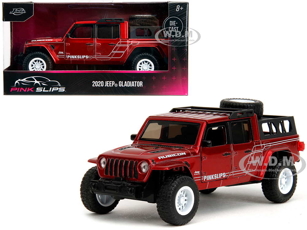 2020 Jeep Gladiator Pickup Truck Candy Red Pink Slips Series 1/32 Diecast Model Car By Jada