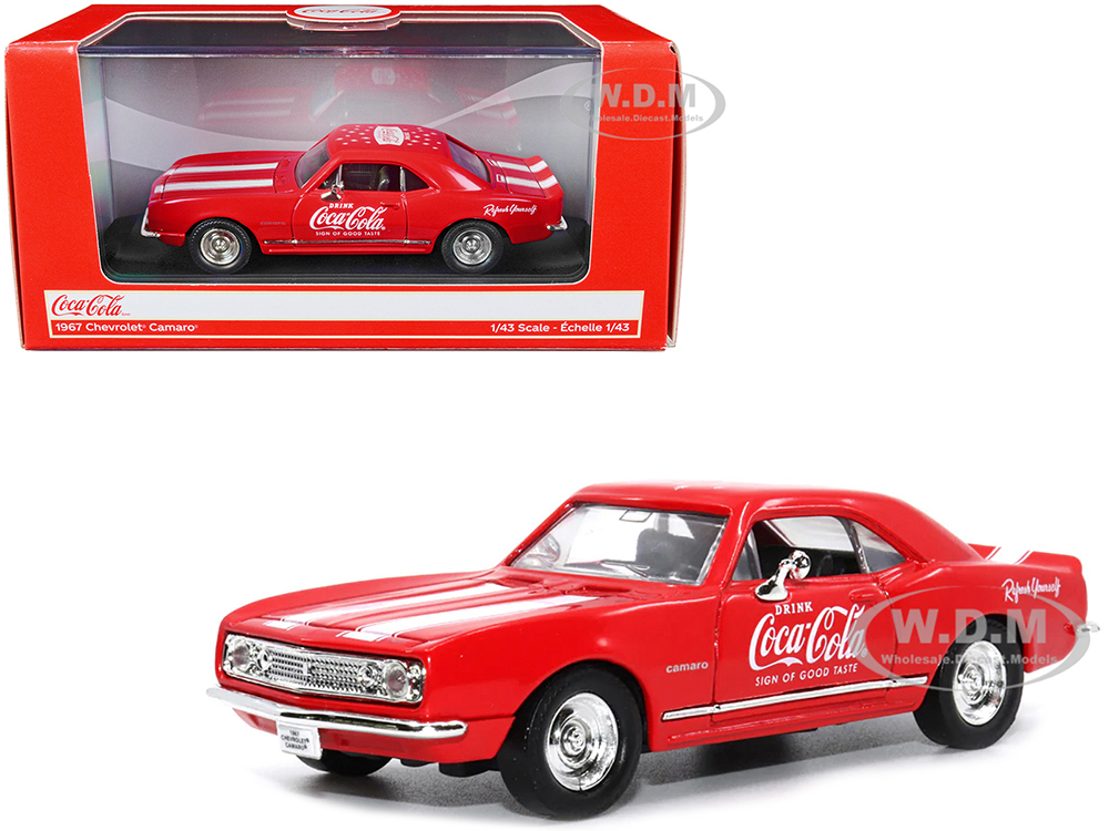 1967 Chevrolet Camaro "Coca-Cola" Red with White Stripes 1/43 Diecast Model Car by Motor City Classics
