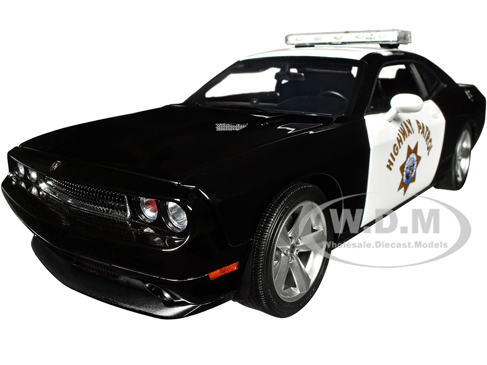 2009 Dodge Challenger SRT8 Black and White California Highway Patrol Limited Edition to 306 pieces Worldwide 1/18 Diecast Model Car by ACME