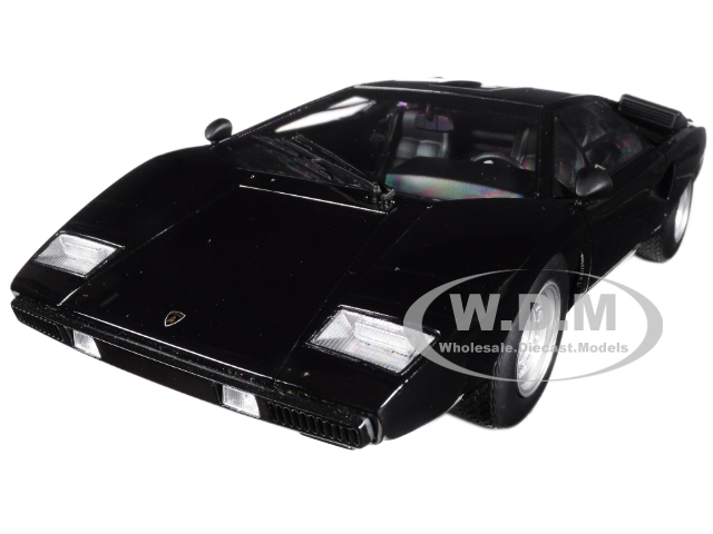Lamborghini Countach Lp400 Black 1/18 Diecast Model Car By Kyosho