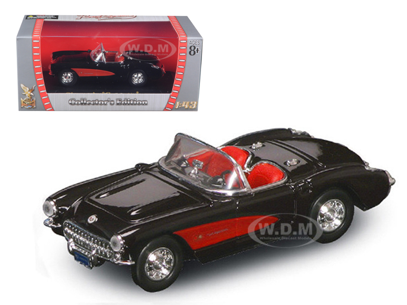 1957 Chevrolet Corvette Convertible Black 1/43 Diecast Model Car by Road Signature