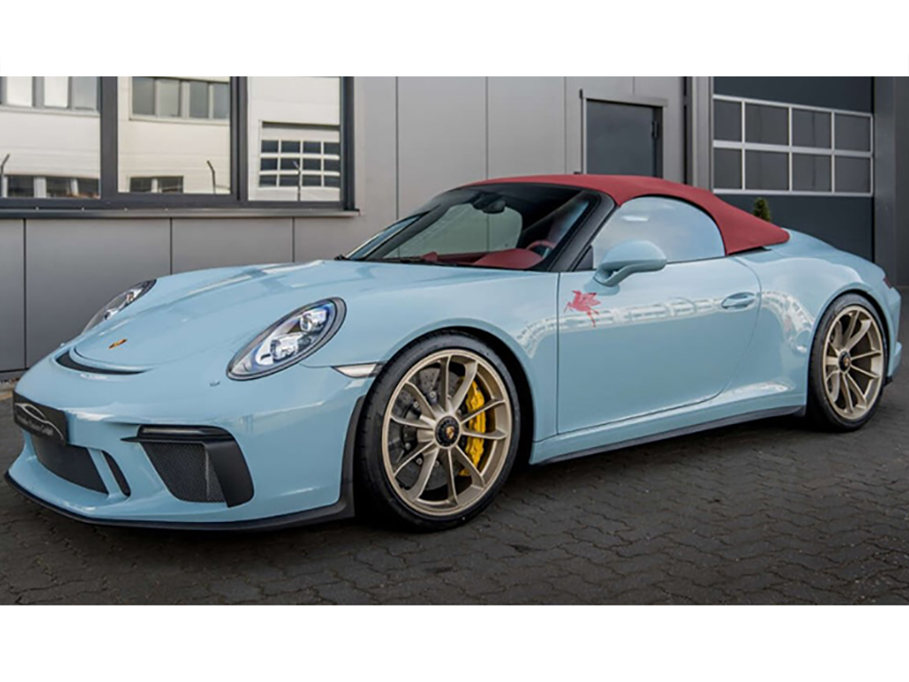 2019 Porsche 911 Speedster Light Blue 1/18 Model Car by GT Spirit