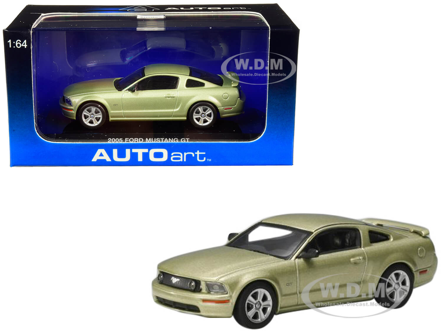 2005 Ford Mustang Gt Legend Lime Green Metallic (2004 Auto Show Version) 1/64 Diecast Model Car By Autoart