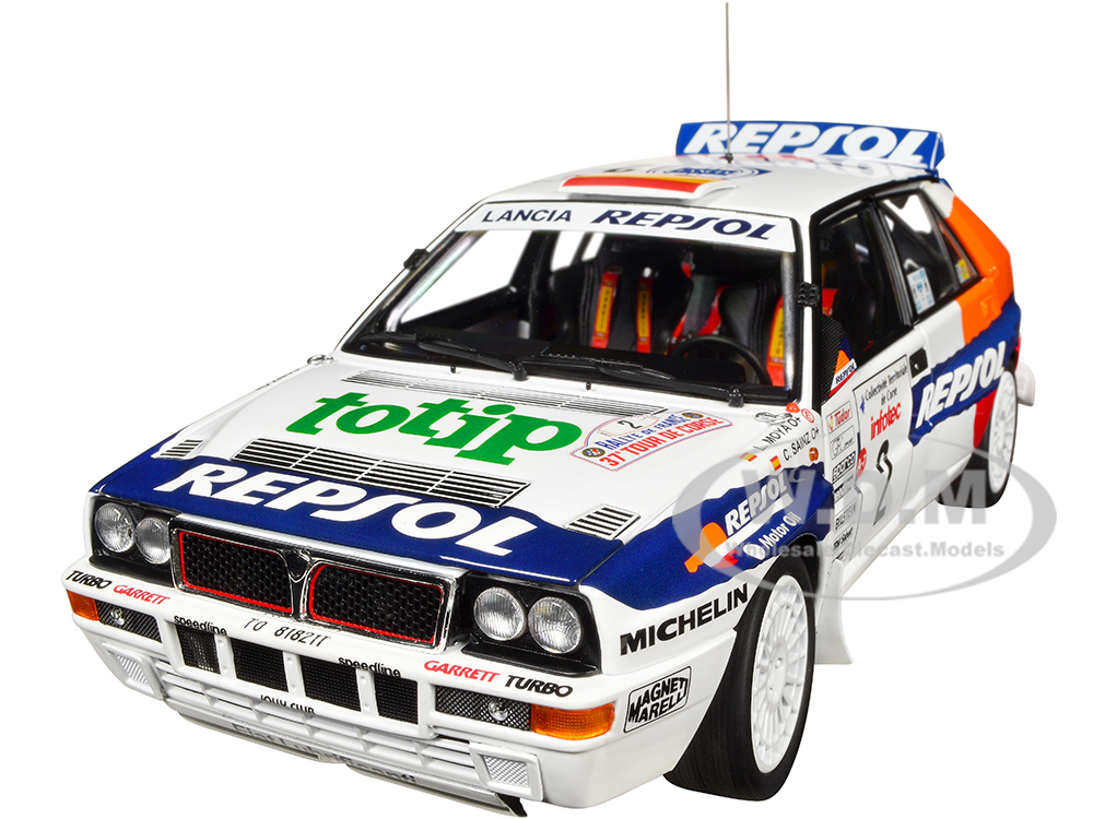 Lancia Delta HF Integrale Evoluzione 2 Carlos Sainz - Luis Moya Jolly Club Tour De Corse - Rallye De France (1993) 1/18 Diecast Model Car By Kyos