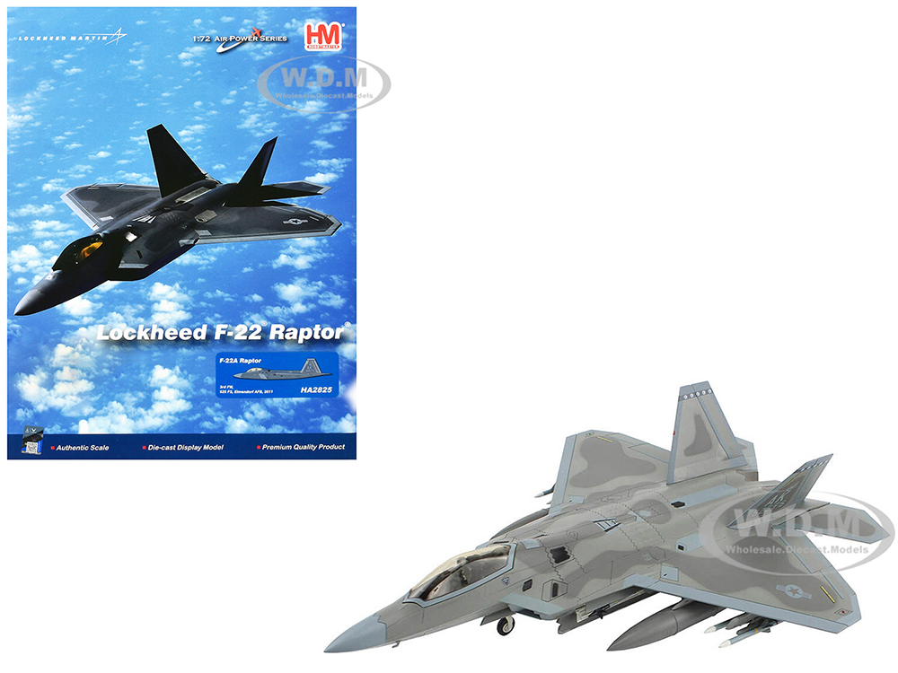 Lockheed F-22A Raptor Stealth Aircraft 3rd Fighter Wing 525th Fighter Squadron Elmendorf Air Force Base (2011) United States Air Force Air Power Series 1/72 Diecast Model by Hobby Master