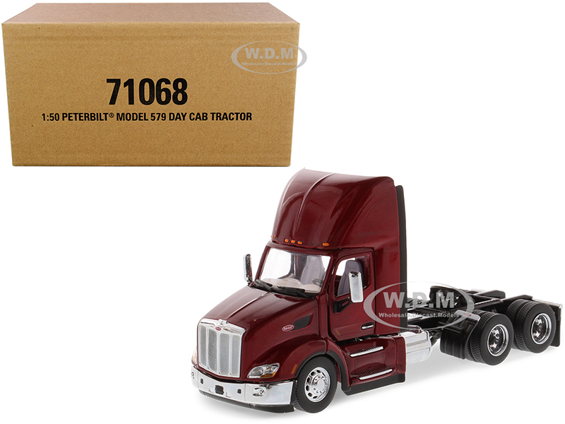 Peterbilt 579 Day Cab Truck Tractor Legendary Red Transport Series 1/50 Diecast Model by Diecast Masters