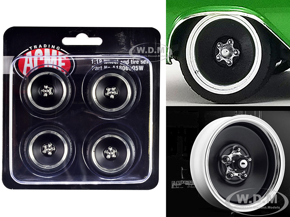 Custom Smoothie Wheel and Tire Set of 4 pieces for 1/18 Scale Models by ACME