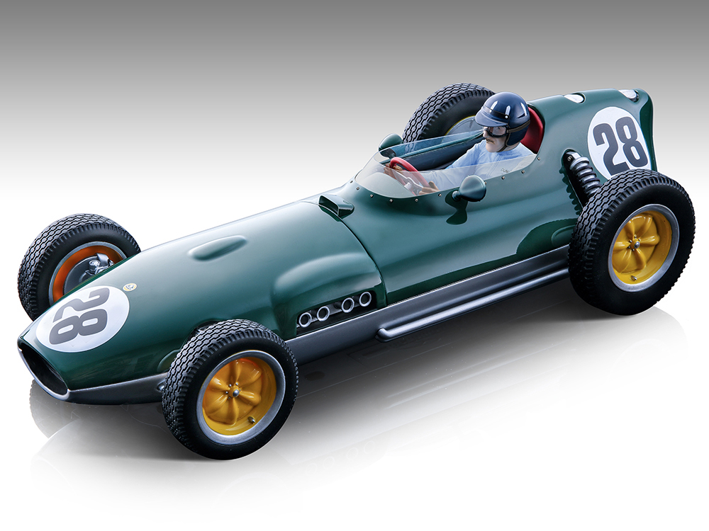 Lotus 16 #28 Graham Hill Formula One F1 British GP (1959) with Driver Figure Mythos Series Limited Edition to 70 pieces Worldwide 1/18 Model Car by Tecnomodel