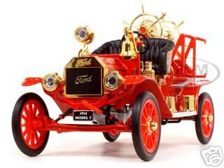 1914 Ford Model T Fire Engine Red 1/18 Diecast Model by Road Signature
