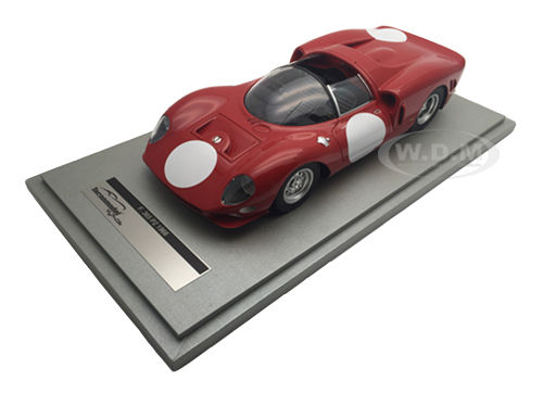 Image of Ferrari 365 P2 Test Press Red with White Circle Version 1966 Limited Edition to 60pcs 1/18 Model Car by Tecnomodel