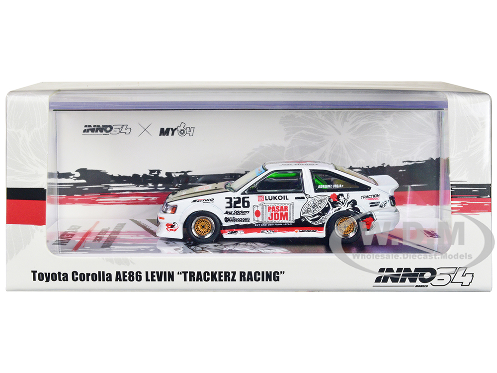 Toyota Corolla AE86 Levin RHD (Right Hand Drive) 326 Trackerz Racing 1/64 Diecast Model Car By Inno Models