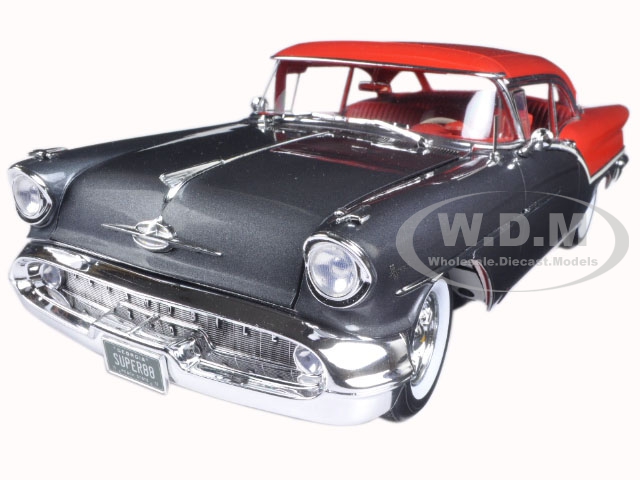 1957 Oldsmobile Super 88 Charcoal Grey / Festival Red Limited Edition to 762pcs 1/18 Diecast Model Car by Acme 1957 Oldsmobile Super 88 Charcoal Grey / Festival Red Limited Edition to 762pcs 1/18 Diecast Model Car by Acme