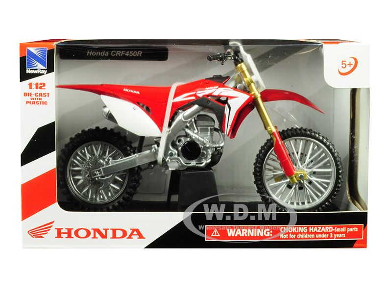 Honda Crf450r Red 1/12 Diecast Motorcycle Model By New Ray