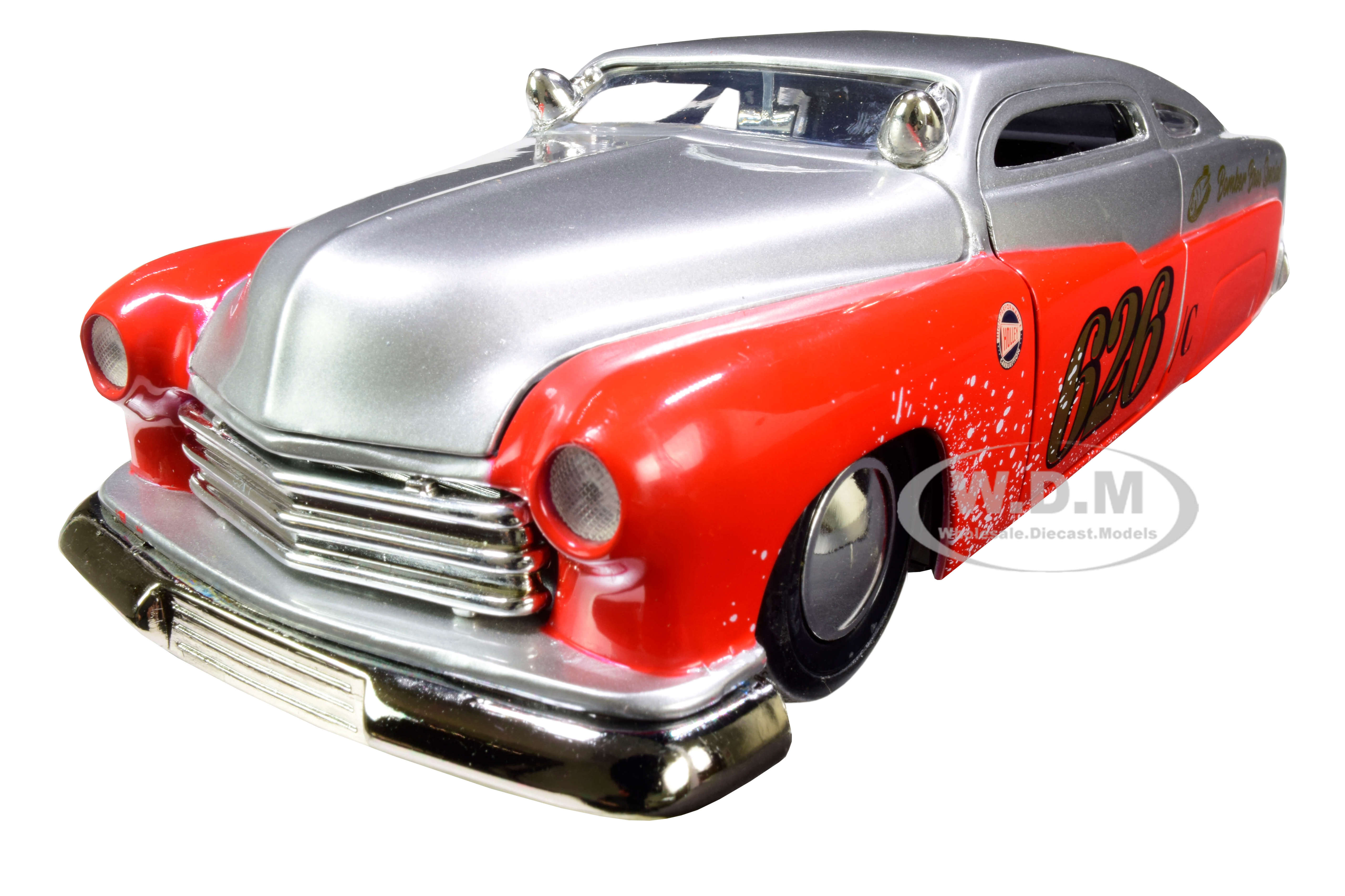 1951 Mercury Silver and Red 626 "Holley" "Bomber Bros Special" "Bigtime Muscle" 1/24 Diecast Model Car by Jada