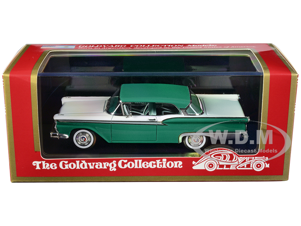 1959 Ford Fairlane 500 Indian Turquoise and White with Light Green Interior Limited Edition to 240 pieces Worldwide 1/43 Model Car by Goldvarg Collec