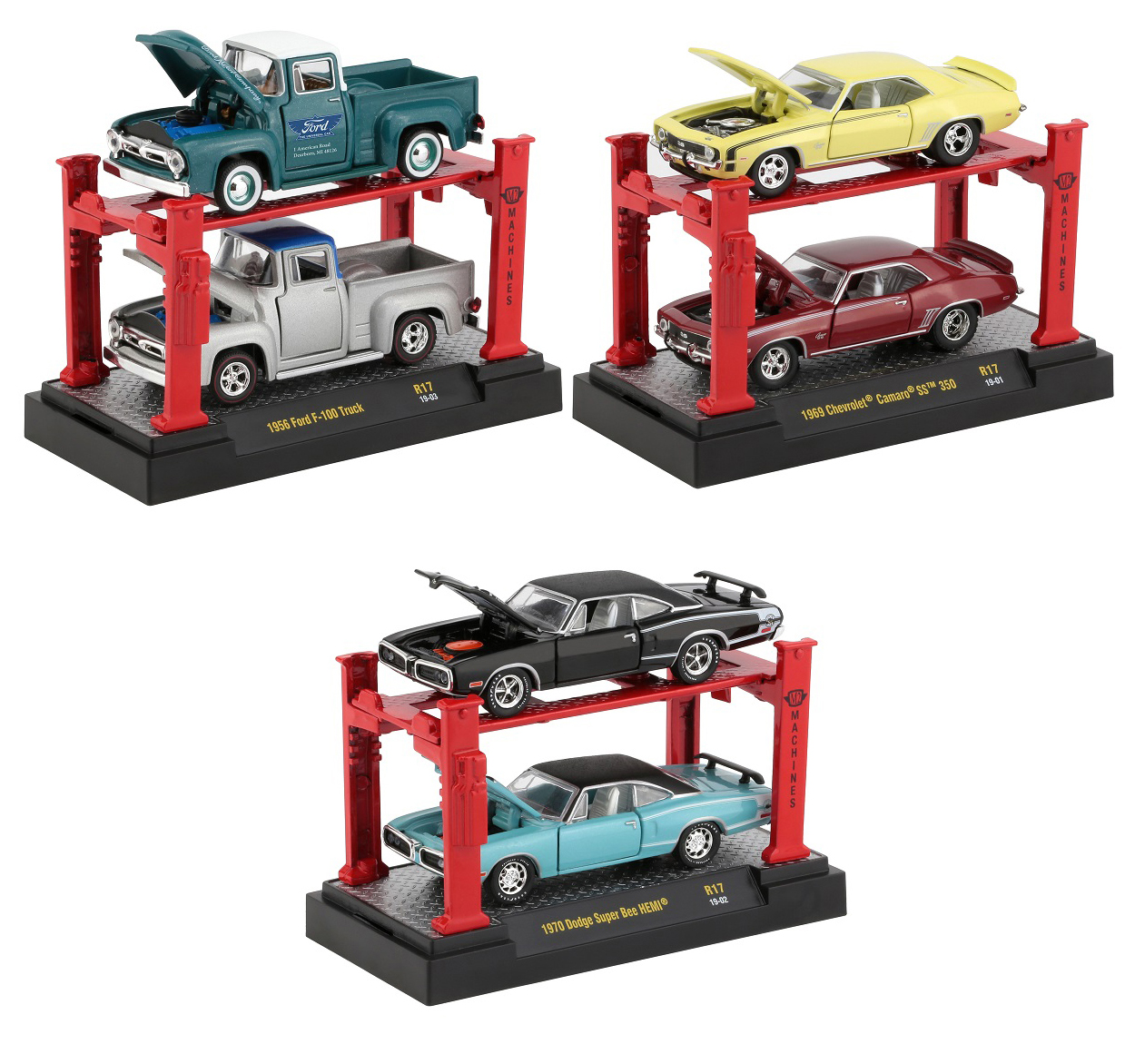 Auto Lift Release 17 Set Of 6 Pieces 1/64 Diecast Model Cars By M2 Machines