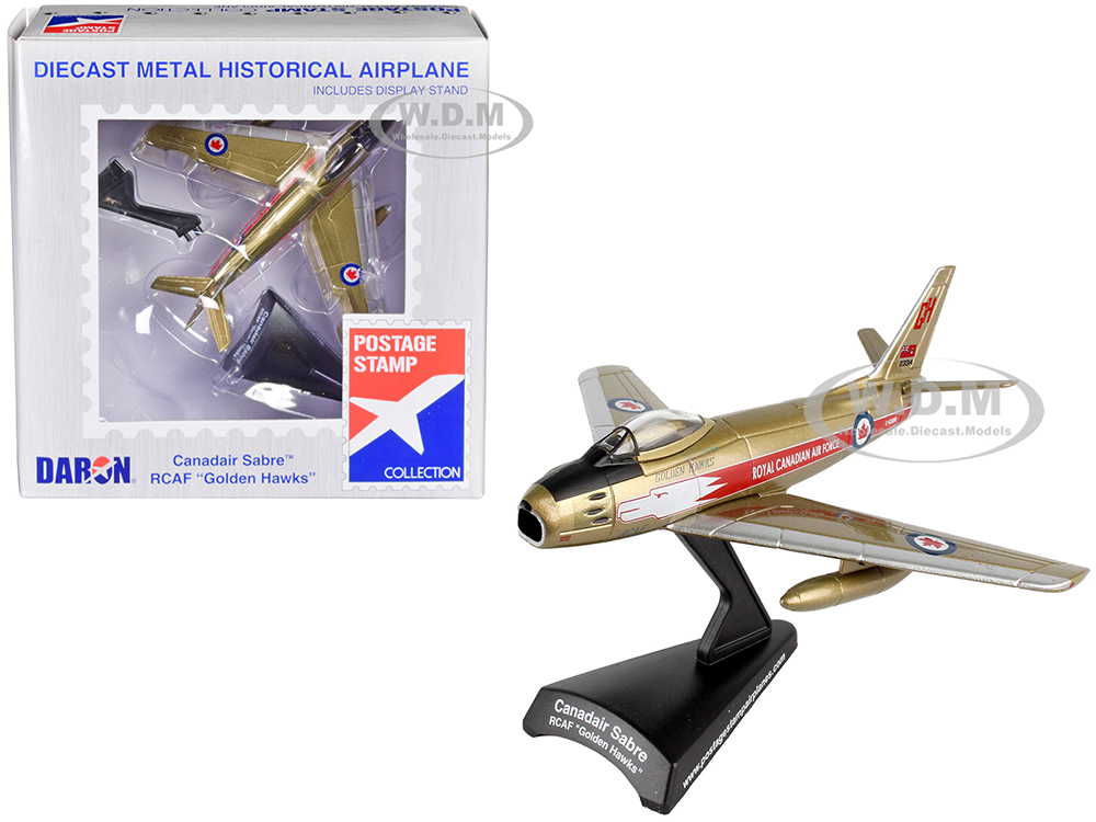 North American Canadair Sabre Fighter Aircraft Golden Hawks Royal Canadian Air Force 1/110 Diecast Model Airplane by Postage Stamp