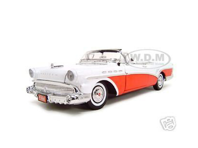 Image of 1957 Buick Roadmaster Convertible Red 1/18 Diecast Model Car by Motormax