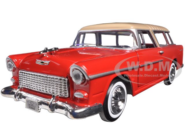 Image of 1955 Chevrolet Nomad Red 1/24 Diecast Model Car by Motormax