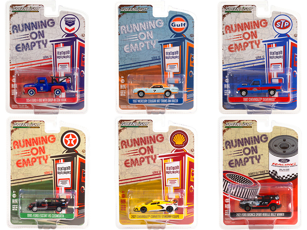 "Running on Empty" 6 piece Set Series 13 1/64 Diecast Model Cars by Greenlight