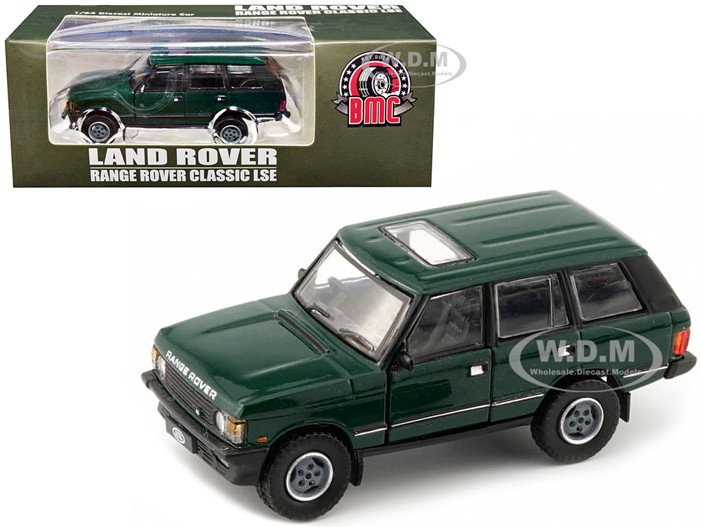 Land Rover Range Rover Classic LSE RHD (Right Hand Drive) Green with Sunroof with Extra Wheels 1/64 Diecast Model Car by BM Creations