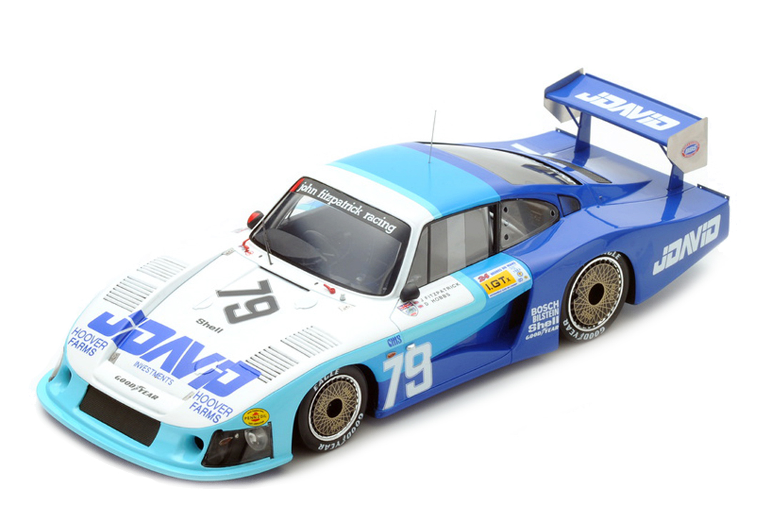 Image of Porsche 935 Moby Dick 79 John Fitzpatrick David Hobbs 4th Place Le Mans (1982) 1/18 Model Car by Spark