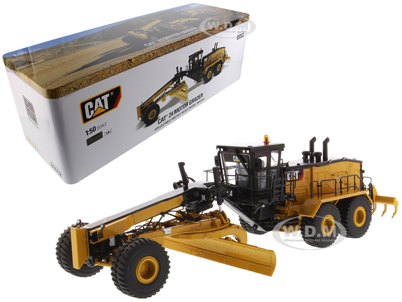 Cat Caterpillar 24 Motor Grader With Operator High Line Series 1/50 Diecast Model By Diecast Masters