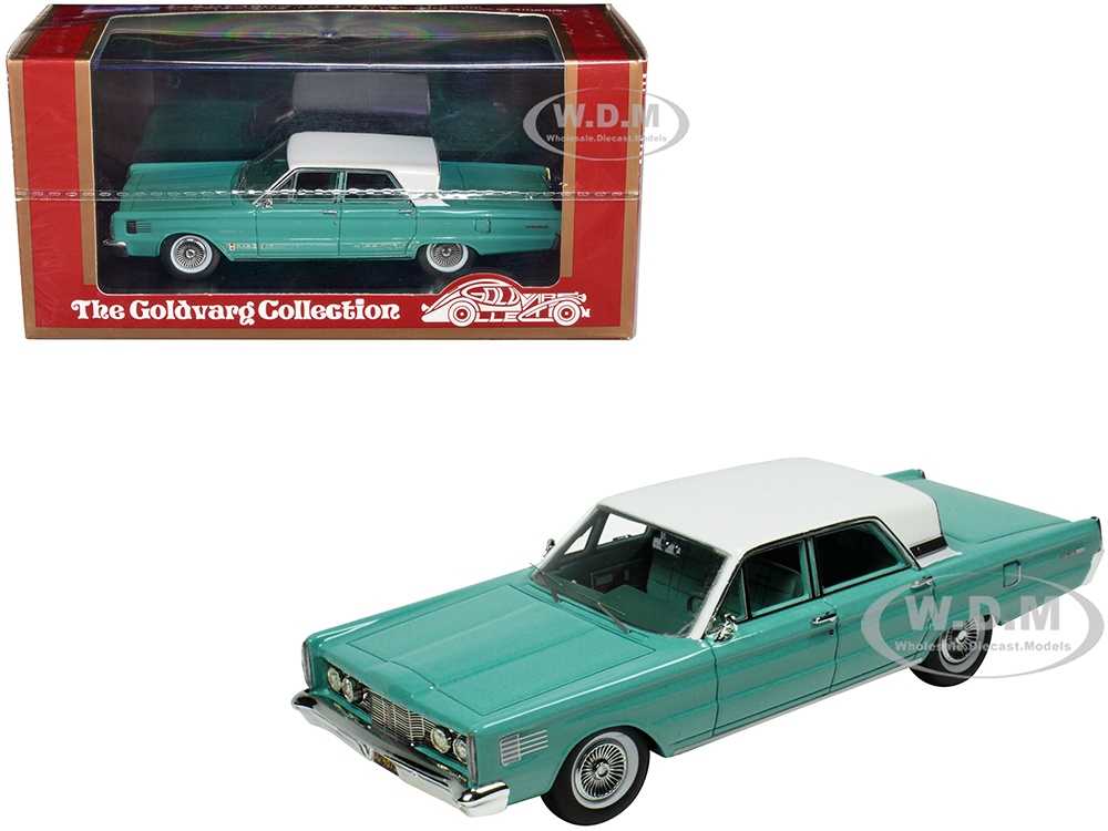 1965 Mercury Park Lane Breezeway Aquamarine with White Top and Aquamarine Interior Limited Edition to 200 pieces Worldwide 1/43 Model Car by Goldvarg Collection