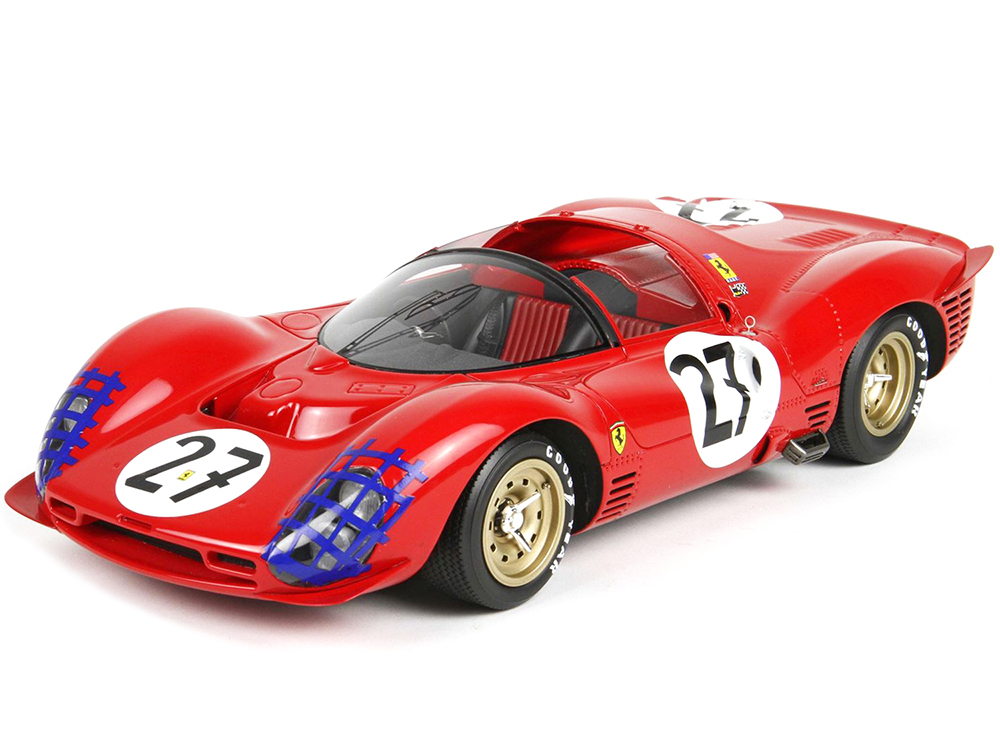 Image of Ferrari 330 P3 Spider 27 Rodriguez - Ginther 24 Hours of Le Mans (1966) Limited Edition to 250 pieces Worldwide 1/18 Model Car by BBR