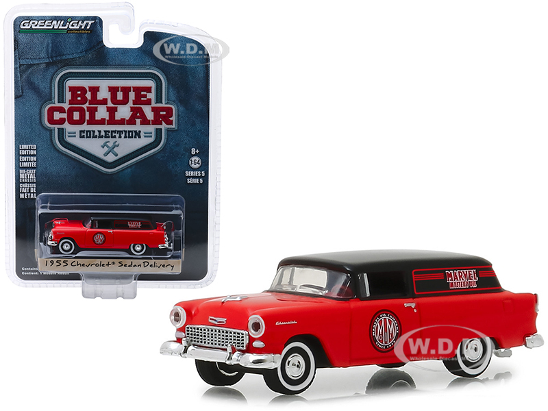 1955 Chevrolet Sedan Delivery Marvel Mystery Oil Blue Collar Collection Series 5 1/64 Diecast Model Car by Greenlight