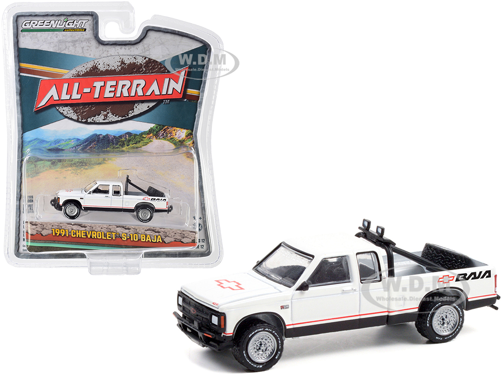 1991 Chevrolet S-10 Baja Extended Cab Pickup Truck White with Graphics 