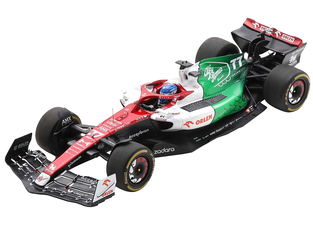 Alfa Romeo C42 #77 Valtteri Bottas Orlen Formula One F1 Azerbaijan GP (2022) with Acrylic Display Case 1/18 Model Car by Spark