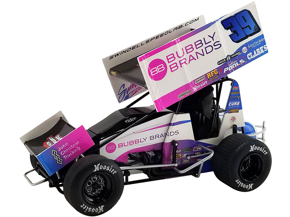 Winged Sprint Car 39 Sammy Swindell "Bubbly Brands" Swindell Speedlab "Knoxville Nationals" (2022) 1/18 Diecast Model Car by ACME