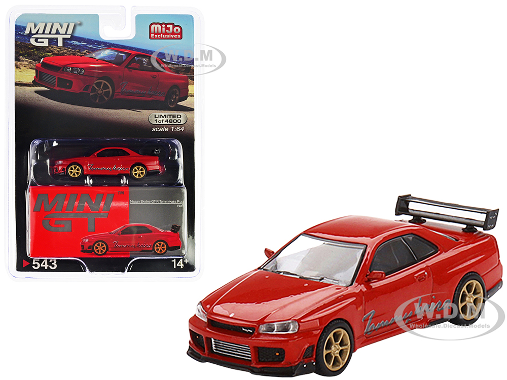 Nissan GT-R (R34) RHD (Right Hand Drive) Red Tommykaira R-z Limited Edition to 4800 pieces Worldwide 1/64 Diecast Model Car by True Scale Miniatures