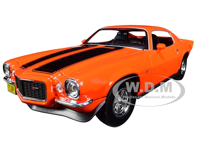 Image of 1971 Chevrolet Camaro Orange with Black Stripes 1/18 Diecast Model Car by Maisto