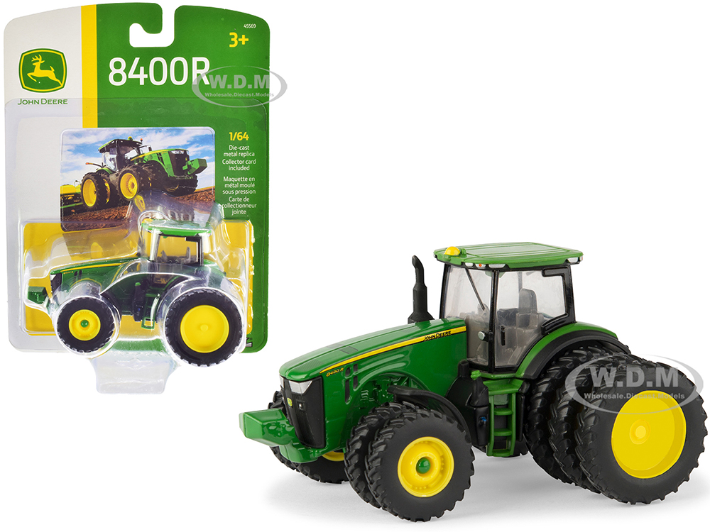 Image of John Deere 8400R Tractor with Triple Rear Wheels 1/64 Diecast Model by ERTL TOMY