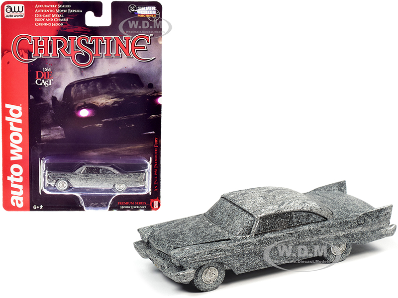 1958 Plymouth Fury (An Evil) After Fire Version "Christine" (1983) Movie 1/64 Diecast Model Car by Auto World